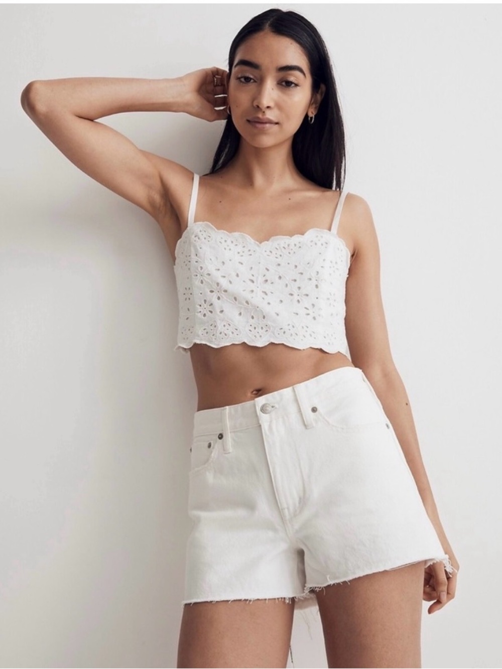 Madewell White Relaxed Denim Shorts